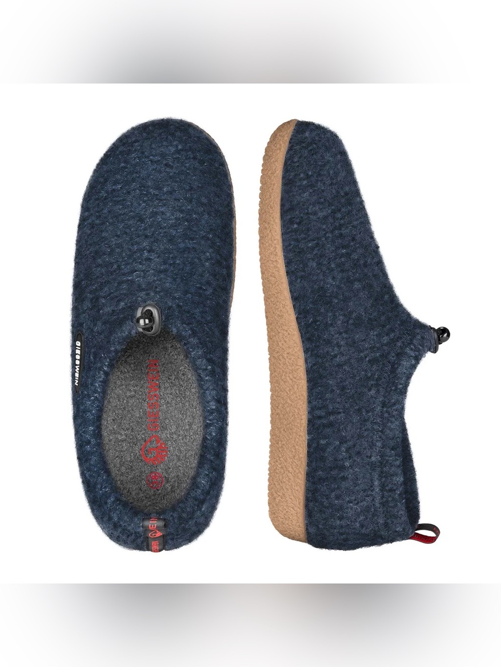 Giesswein Vent Navy Blue Wool Slippers Lounge House Shoes Size 41